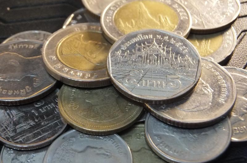 Baht tailandes, donde cambiar dinero en Bangkok, Tailandia