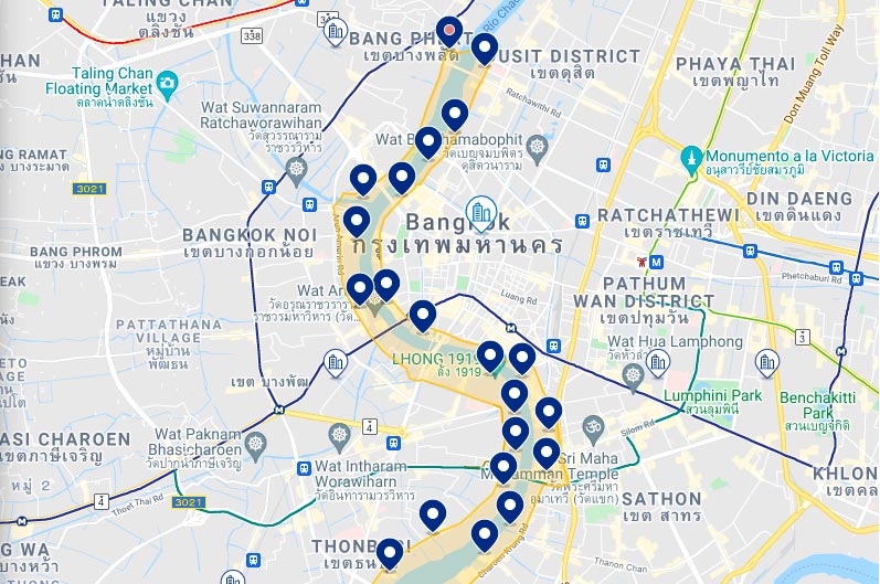 Alojamiento en la zona del río para dormir en Bangkok.