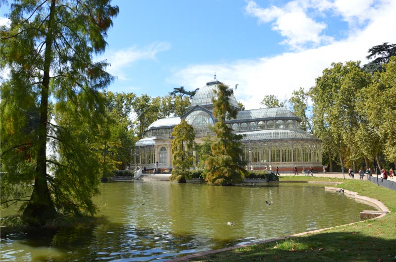 Palacio de Cristal en el Parque del Buen retiro de Madrid.