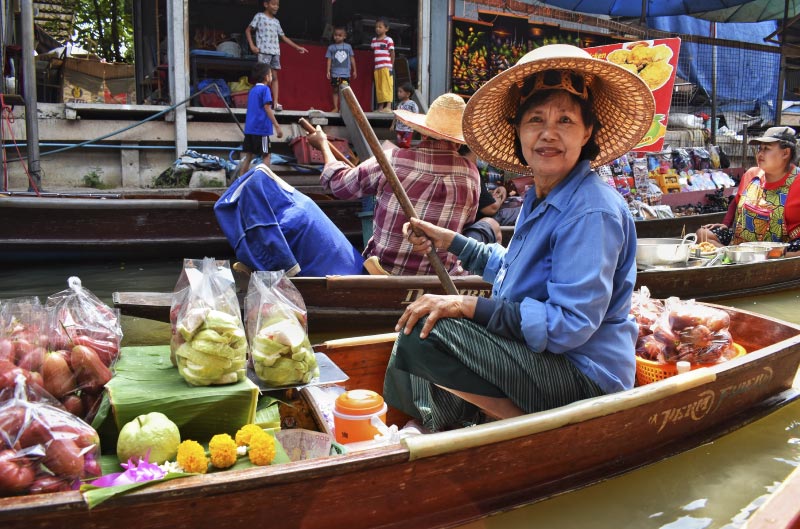 Mercado Flotante Damnoen Saduak y Mercado del Tren